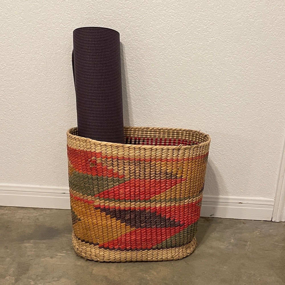 Multicolor Boho Woven Basket